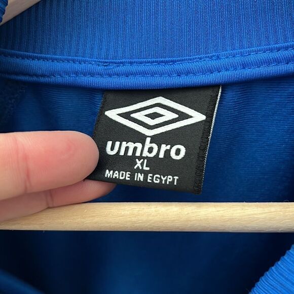 Umbero Blue Check Soccer Full Zip Jacket Size XL - Picture 4 of 8
